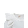 thumbnail image 4 of Xingqing Toddler Baby Girls Fall Spring Outfits Knitted Ribbed Ruffle Long Sleeve Shirt Tops+Skirt Set White 3-4 Years, 4 of 9