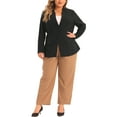thumbnail image 2 of Agnes Orinda Plus Size Business Suit Blazer for Women Button Long Sleeve Office Work Blazer Jacket, 2 of 5