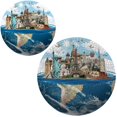 thumbnail image 1 of 1000PCS Castle Puzzles Creative Round Jigsaw Puzzles Family Puzzle Game for Teen, 1 of 10