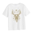 thumbnail image 2 of Camisetas de manga corta para mujer, ropa de calle con ajuste holgado de dibujos animados, redondas Blanco, 2 of 8