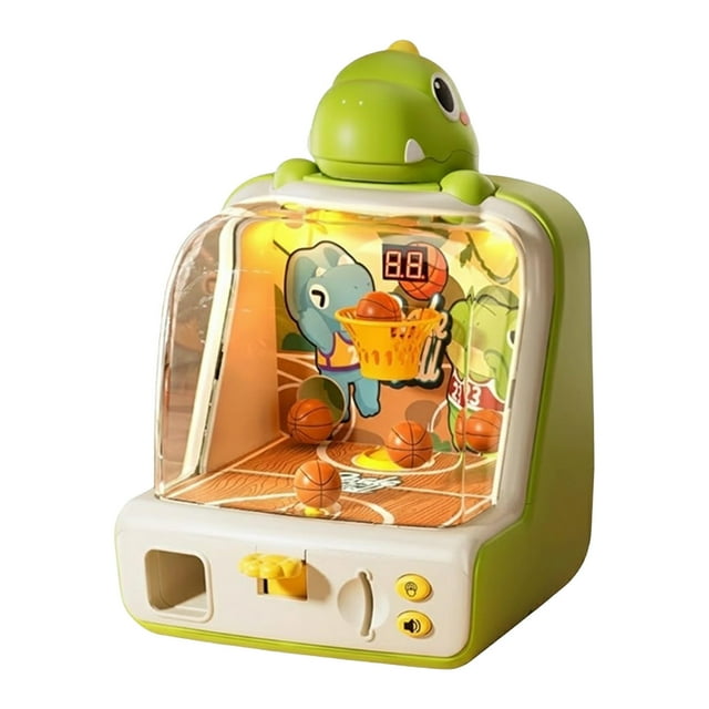 Dinosaur Themed Indoor Tabletop Basketball Game with Electronic Score Display Great for Kids and Family Entertainment