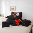 thumbnail image 6 of Castle Fairy Japanese Samurai Twin Bedding Sets 7-Piece for Kids Teens Adults,Black Red Bedding Comforter Set Microfiber,Exotic Style Breathable Sheet Sets,Luxury Bedroom Decor,Reversible, 6 of 8