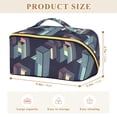 thumbnail image 4 of FORMRS Makeup Bag Travel Cosmetic Organizer for Women Fold Flat Zipper Pouch with Handle, Cube Stripes, 4 of 8