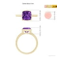 thumbnail image 6 of ANGARA Natural Bezel-Set Solitaire Cushion 2.2 ct Amethyst Ring in 14K Yellow Gold for Women (Size-8mm) | February Birthstone, Birthday, Anniversary, Jewelry Gift for Women | Natural Amethyst Ring, 6 of 10