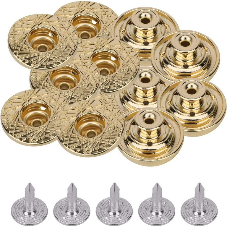 KAM 22mm Jean Buttons Gold Snap Fastener Adjustable Durable No Sew Metal  Buttons for Repair Clothing - 10pcs