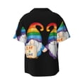 thumbnail image 4 of Goofa Happy Pride Gnome Printed Men's Casual Short-sleeved Shirt,Lightweight Breathable Button-down,Summer Casual men's top,Versatile Fashion shirt-Small, 4 of 7