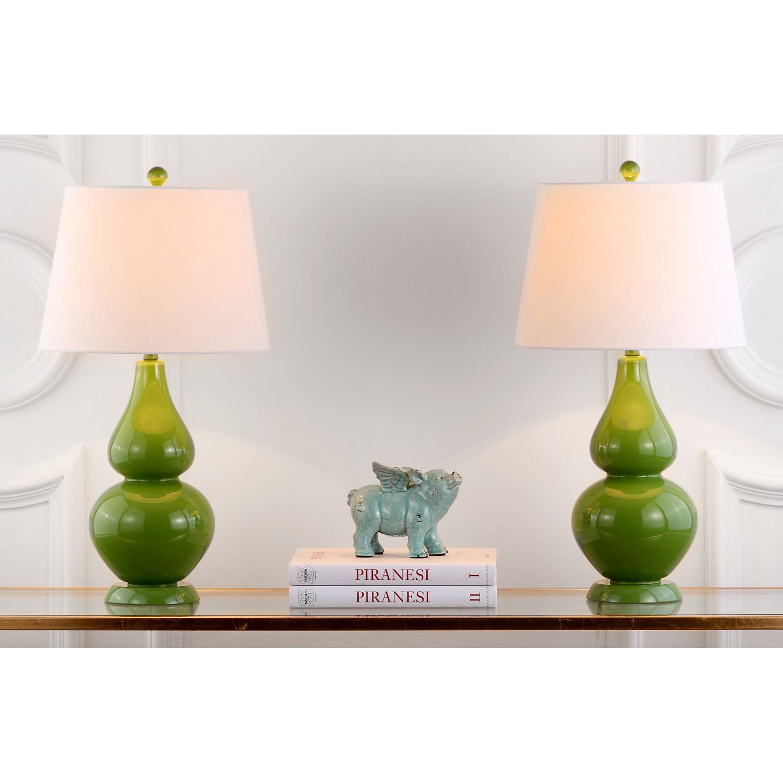 Safavieh Cybil LIT4088 26 in. G Double-Gourd Solid Table Lamp , Set of 2