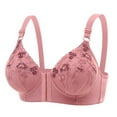 thumbnail image 2 of HVOBTTY Women's Wireless Push Up Bra, Bra for Women, Women Lace Front Opening Wireless Seamless Push Up Shaping Underwear Bra Pink, XXXXL, 2 of 3