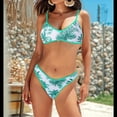 thumbnail image 4 of Conjuntos de Bikini para Mujer, Cuello Redondo, Acolchado, Dos Piezas, Corte Alto, Tiro Bajo, Traje de Baño Atrevido, Color Verde Cocotero, Talla XL, 4 of 10
