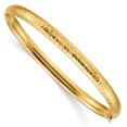 thumbnail image 1 of 14K Yellow Gold 3/16 Fancy Hammered Hinged Bangle Bracelet, 1 of 2