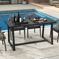 thumbnail image 4 of Costway 63" Large Dining Table for 4-6 People with Heavy-duty Metal Frame Modern Black, 4 of 10