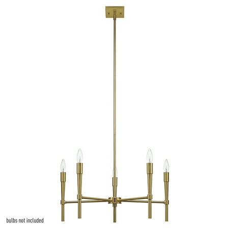 - Globe Electric Elena 5-Light Brushed Brass Chandelier, 65611
