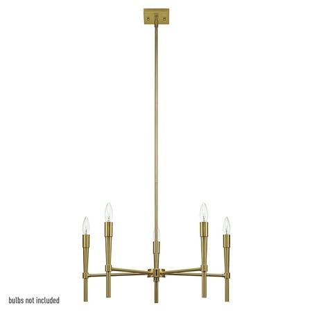 Globe Electric Elena 5-Light Brushed Brass Chandelier, (Best Way To Clean Brass Chandelier)