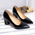 thumbnail image 4 of hopeusnice Womens Heeled Pumps Classic Pointed Toe Chunky High Heels Work Shoes Dress Pumps Comfortable Wedding Evening Party Shoes Black 43, 4 of 5
