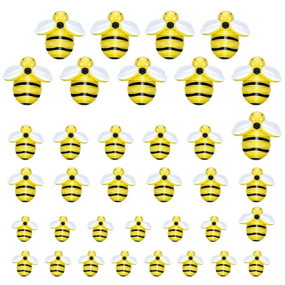 LEORX 45pcs Miniature Bees in Yellow for Jewelry Making and Craft Projects