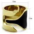 thumbnail image 2 of Luxe Jewelry Designs Women's Gold IP Stainless Steel Cuff Design Ring with Epoxy Black Jet - Size 7, 2 of 4