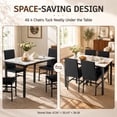 thumbnail image 5 of SYNGAR 5 Piece Dining Table and Chairs Set for 4, Faux Marble Kitchen Table with 4 Upholstered Chairs, Space-Saving Dining Set, Black Chair/White Tabletop, 5 of 9
