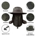 thumbnail image 4 of Fishing Flap Caps Men Women Windproof Sunshade Detachable / Removable Ear Neck Cover Fishermen Hat Outdoor Sportswear Accessories, 4 of 5