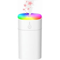 Bedroom portable mini humidifier, 400ml household personal desktop plant humidifier, indoor fragrance diffuser with 2 modes, night light and automatic shut-off car small diffuser