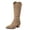 Khaki, variant on Plus Size Women's Knee High Riding Boots Slip-On Faux Suede Chunky Heel Comfortable Wide Calf Boots