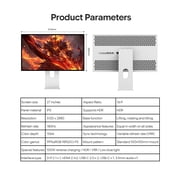 27 Inch 5K Ultra Fast IPS Monitor P27Z 180Hz 1ms HDR600 10Bit USB-C HDMI2.1 DP2.1 Height Adjustable Rotating Gaming Design Monitor