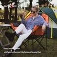 thumbnail image 5 of Sunnyfeel Oversize Round Padded Folding Camping Club Chair, Comfortable Cushioned Sofa (Orange), 5 of 5