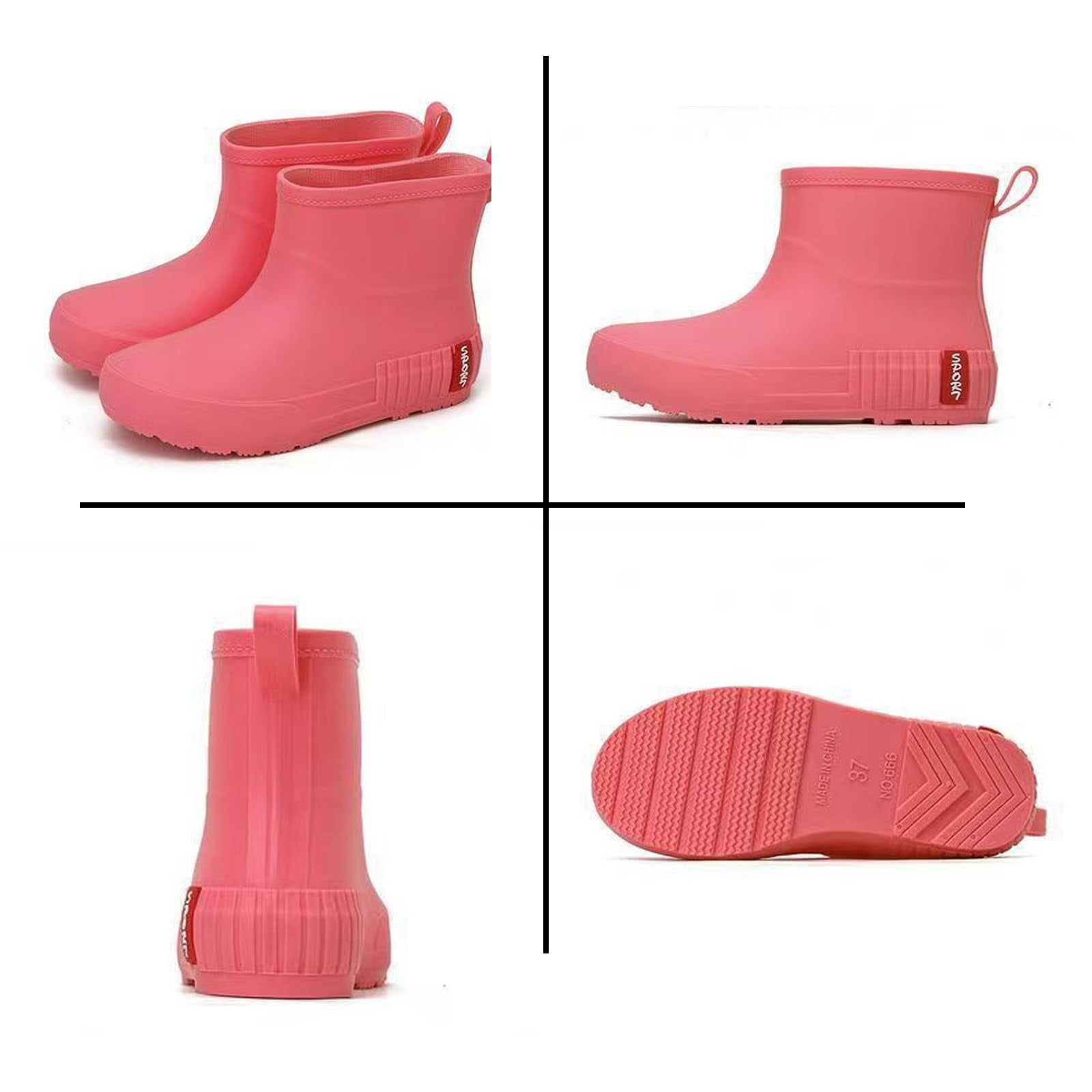 AUXDIQ Rain Boots Women Short Ankle Waterproof Rain Shoes Outdoor Garden Shoes
