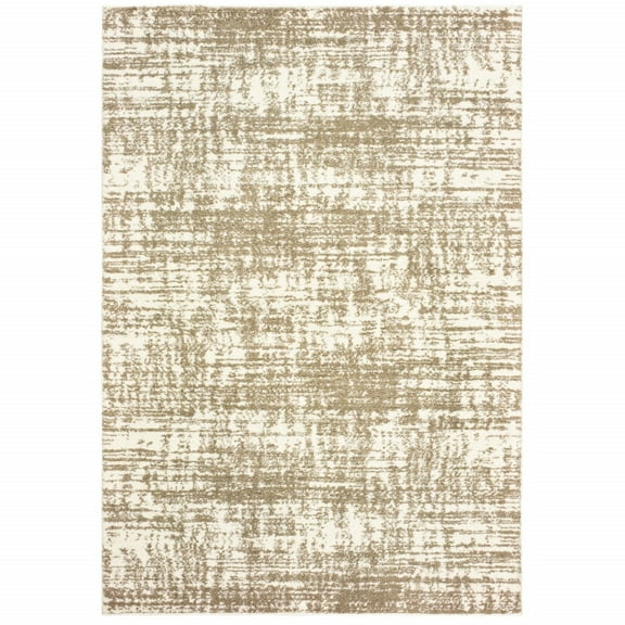 4â€™x6â€™ Ivory and Gray Abstract Strokes Area Rug
