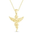 thumbnail image 2 of AFFY Praying Angel Pendant Necklace in Textured 14K Gold Plated 925 Sterling Silver 18" Chain, 2 of 3