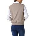 thumbnail image 3 of INSPIRE CHIC Women's Sweater Vest V Neck Sleeveless Uniform Classic Knitted Pullover Tops M Khaki, 3 of 6