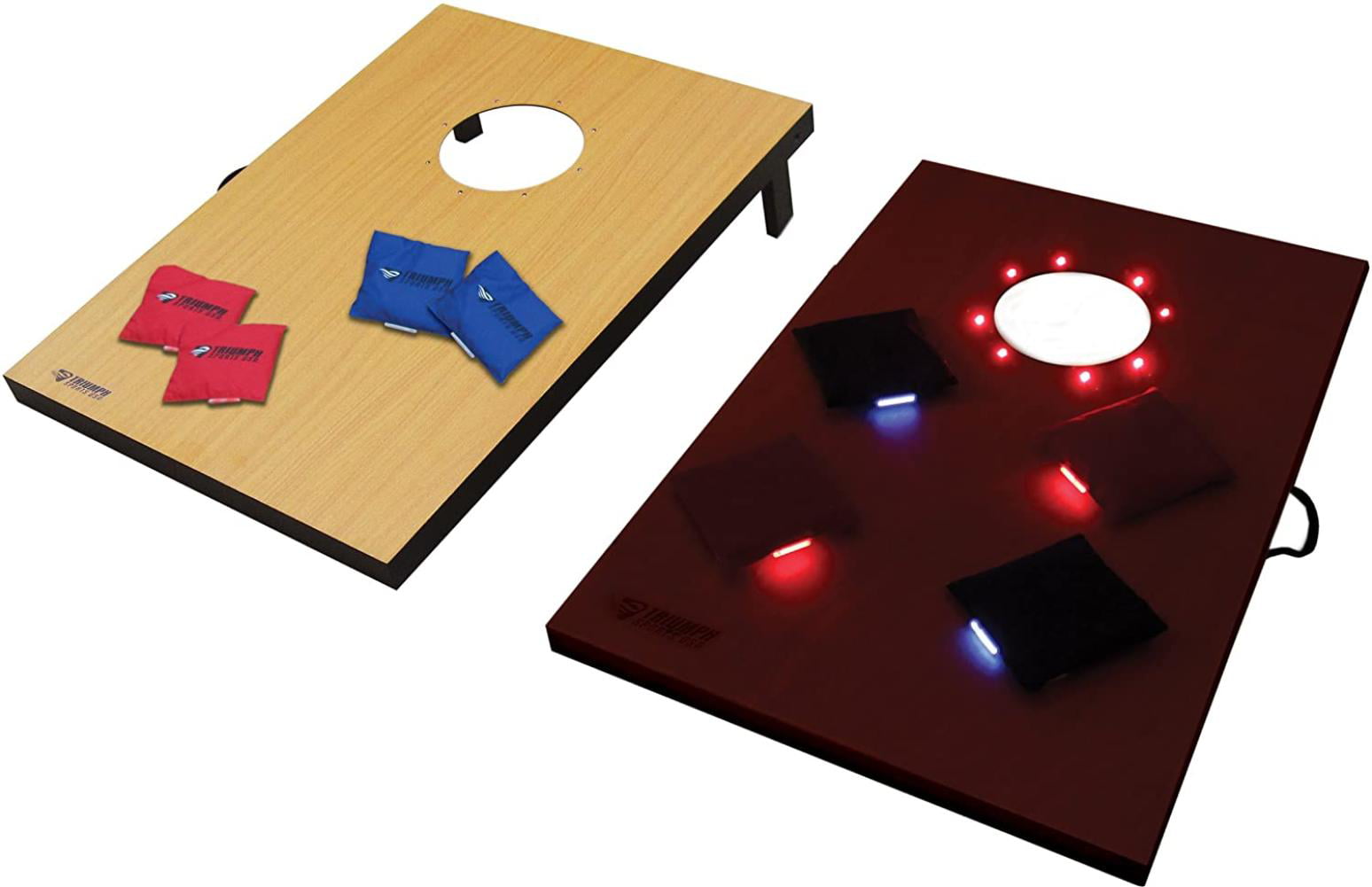 Details about   Triumph LED Lighted Cornhole Set Includes Two Lighted Cornhole Boards and Eigh 