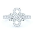 thumbnail image 2 of Sterling Silver Love Knot Intersecting Infinity Simulated Round Brilliant Cut Diamond Paved Promise Engagement Ring (7), 2 of 6