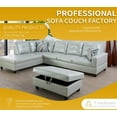 thumbnail image 4 of Pon Living Furniture Sectional Sofa Set, Living Room Sofa Set, Leather Sectional Sofa(Left Hand Facing, Silver Green), 4 of 7