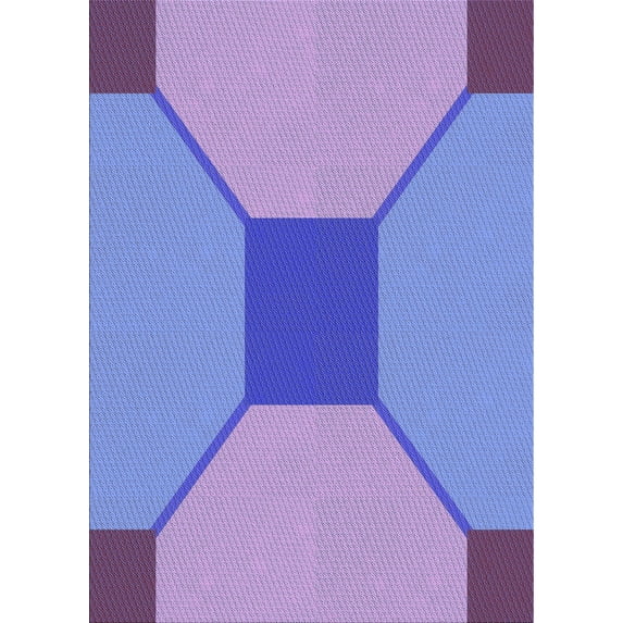 Ahgly Company Indoor Rectangle Patterned Purple Mimosa Purple Area Rugs, 3' x 5'