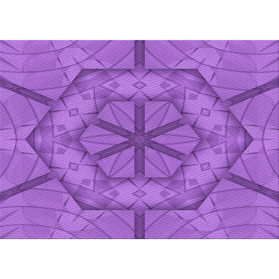 Ahgly Company Indoor Rectangle Patterned Heliotrope Purple Area Rugs, 7' x 10'
