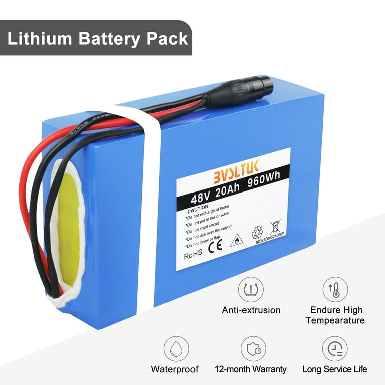 Waterproof Ebike Battery 36V 20AH Rechargeable PVC Batteries – BMS