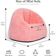 thumbnail image 2 of Small Bean Bag Chair, Mini Bean Bag Sack, Foam Filling, Includes Removable and Machine Washable Cover, 27in, Soft Faux Fur, Pink, 2 of 4
