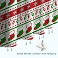 thumbnail image 6 of Red Christmas Stocking and Snowflake Pattern Shower Curtain 36"x72" ,Bathroom Decorative Shower Curtains Set with 12 Hooks,Modern Waterproof Washable Shower Curtain, 6 of 6