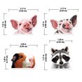 thumbnail image 3 of WIRESTER Set 4pcs Acrylic Key Card Holder Belt Clip Reel Id Badge Retractable - Baby Pig & Black White Brown Guinea Pig & Raccoon & Black Spots Baby Pig, 3 of 5