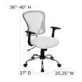 thumbnail image 4 of Pemberly Row Contemporary Mid Back Mesh Office Chair in White, 4 of 9