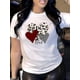 thumbnail image 1 of Heart & Love Print Summer T-Shirt - Soft, Versatile Short Sleeve Crew Neck Top for Women, 1 of 6