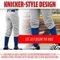 thumbnail image 2 of Franklin Sports Youth Baseball + Softball Pants - Kids Knicker Pants - Gray - Youth Small, 2 of 10