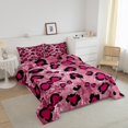 thumbnail image 3 of Erosebridal Leopard Cheepah Print Bedding Full Comforter Set, Girls Bow Down Comforter, Hot Pink, Breathable 3 Pieces, 3 of 7