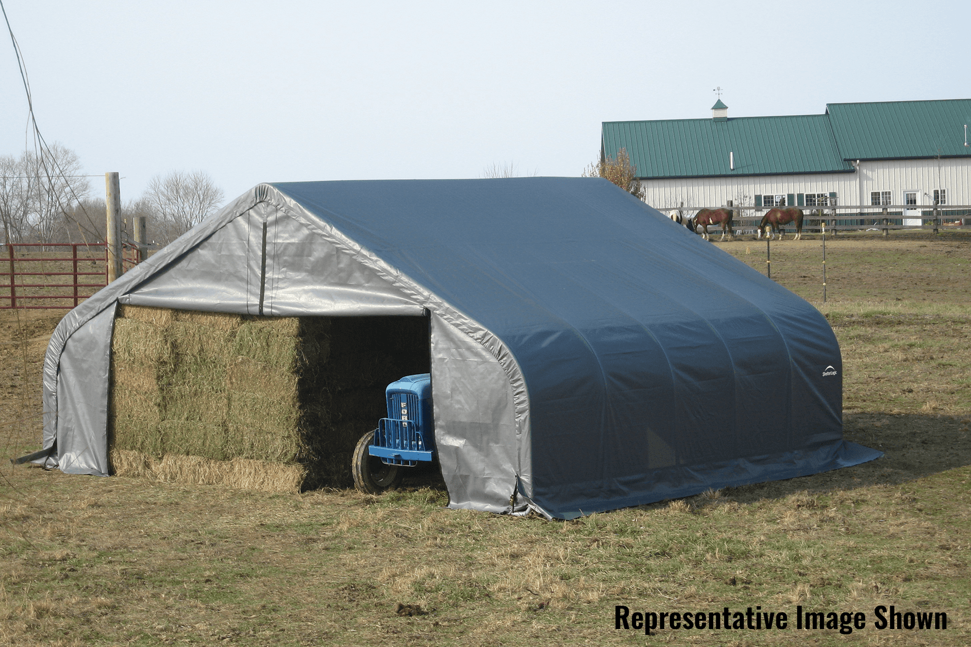 ShelterLogic 82143 Grey 22x24x12 Peak Style Shelter