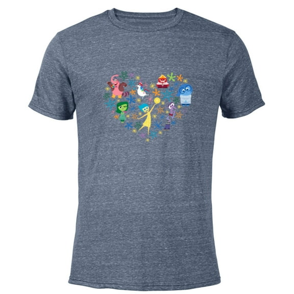 Disney and Pixar’s Inside Out Emotions Heart - Short Sleeve Blended T-Shirt for Adults – Customized-Navy Heather