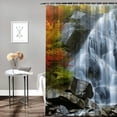 thumbnail image 2 of Pratyus Waterfall Rocks Trees Shower Curtain Waterproof Bath Curtain Set with Hooks for Home Bathtubs Bathroom Decoration 36"x72, 2 of 7