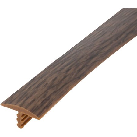 Plastic T-Molding 5/8 Inch Teak/Hickory Flexible Polyethylene Center Barb Tee Moulding 25 Foot Coil