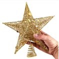 thumbnail image 1 of árbol de Navidad Topper Estrella Oro Brillo Metal Navidad Treetop árboles de Navidad Decoración superior para la decoración del hogar de Navidad (2 piezas, Oro) ShuxiuWang 8390614256293, 1 of 1