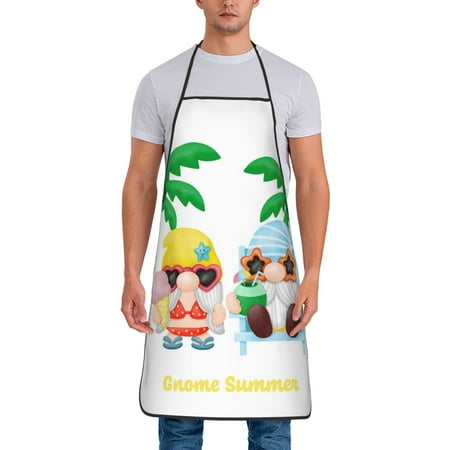 

Matuu Gnomes Summer Beach1 for Cooking Apron for Men and Women Adjustable Strap and Waist Ties for Baking Cooking Gardening