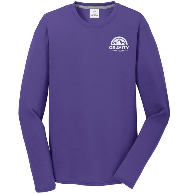 Gravity Outdoor Co. Performance Long Sleeve Shirt - Purple - White Logo - 3XL